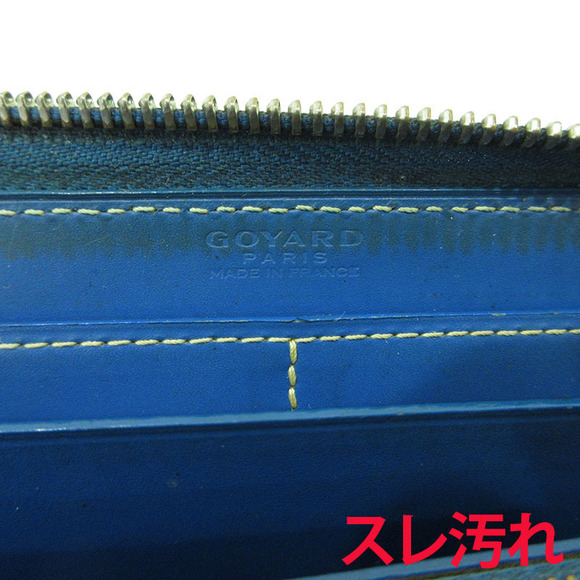GOYARD MatignGOYARDine Round Zip Long Wallet Blue - Picture 5 of 13